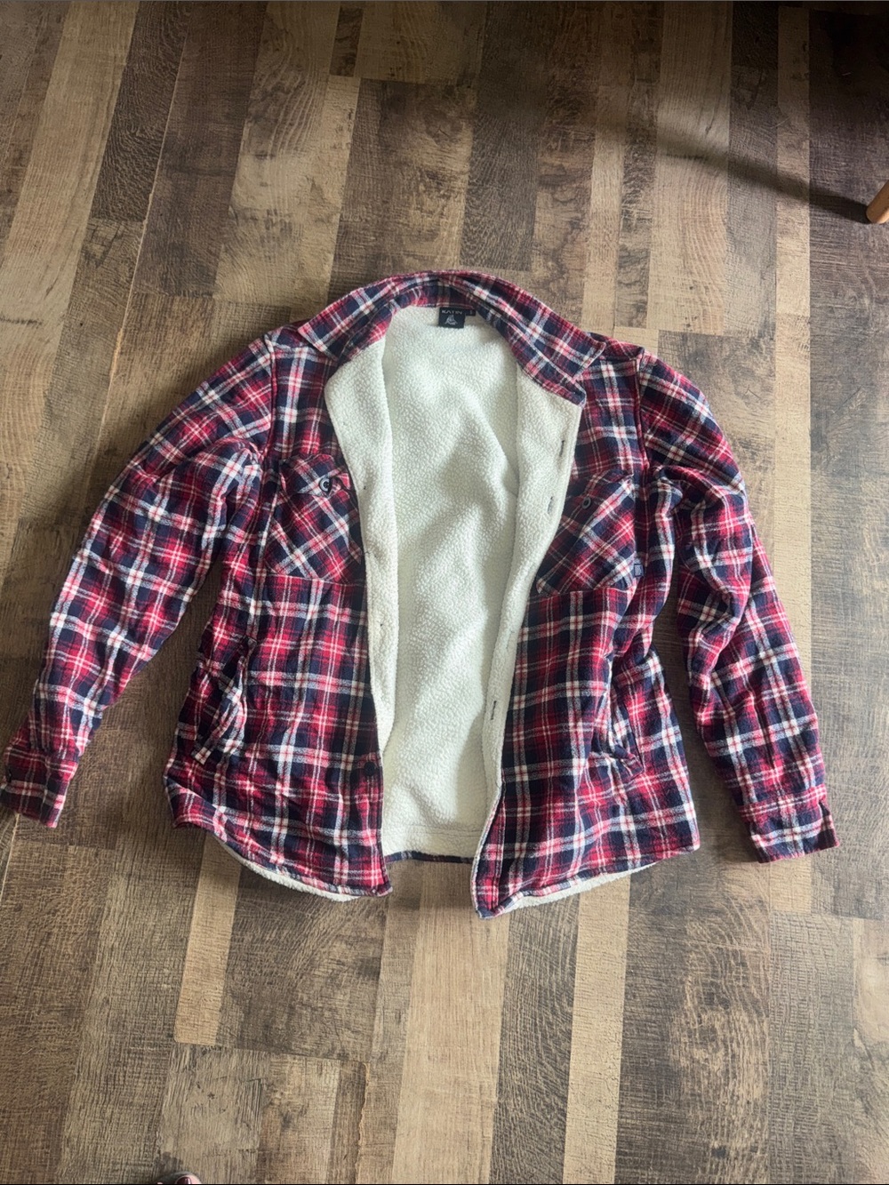 Katin Plaid Fleece Lined Flannel Snap Button Jacket Size Small